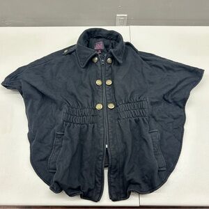 Material Girl Black Cape with Dramatic Silhouette